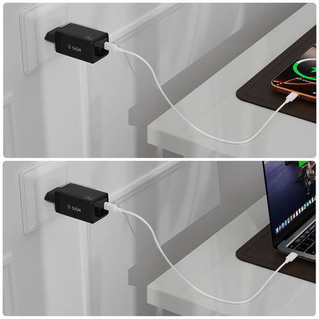SiGN 65W Hurtiglader USB-C PD Sort