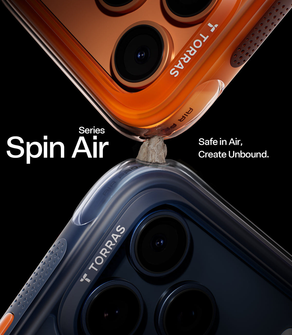 Torras iPhone 17 Pro Max Cover Ostand Q3 Air Energy Orange