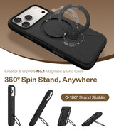 Torras iPhone 17 Pro Cover Ostand Q3 Silicone Obsidian Black