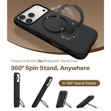 Torras iPhone 17 Pro Max Cover Ostand Q3 Silicone Obsidian Black