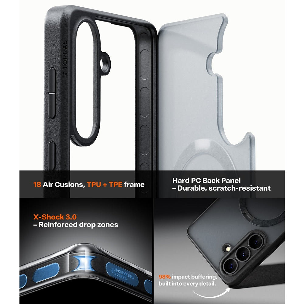 Torras Samsung Galaxy S26 Plus Cover Ostand Q3 Spin Obsidian-sort