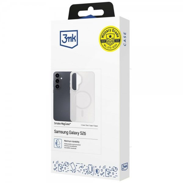 3mk Samsung Galaxy S26 Cover Smoke MagCase Hvid