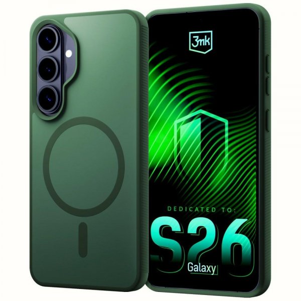 3mk Samsung Galaxy S26 Plus Cover Smoke MagCase Grøn