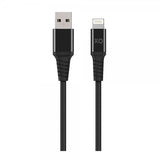 Xqisit Kabel Flettet USB-A til Lightning 2 m Sort