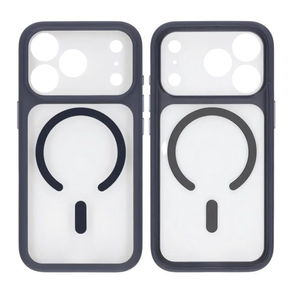 iPhone 17 Pro Max Cover Kameralinse MagSafe Blå Transparent