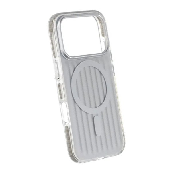iPhone 17 Pro Cover Bølgepap MagSafe Sølv