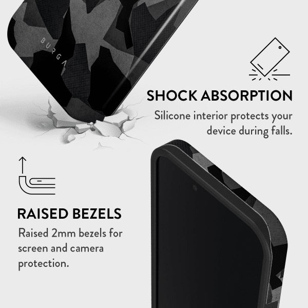 Burga iPhone 16e/iPhone 17e Cover Tough Night Black Camo