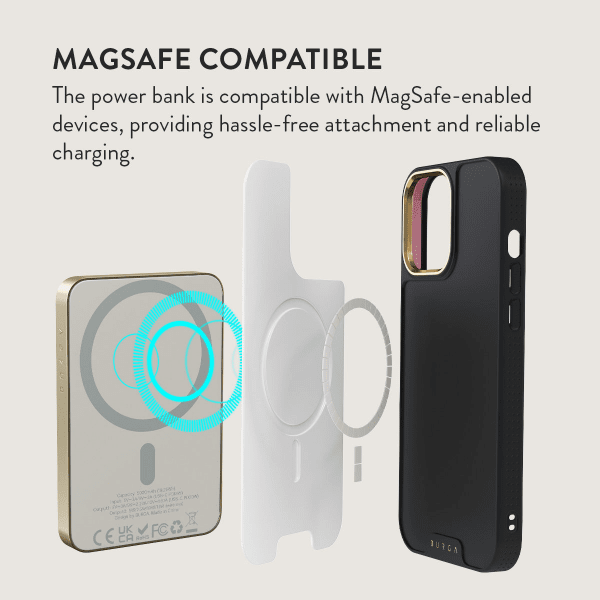Burga Powerbank MagSafe 5000 mAh Tender Kiss Guld