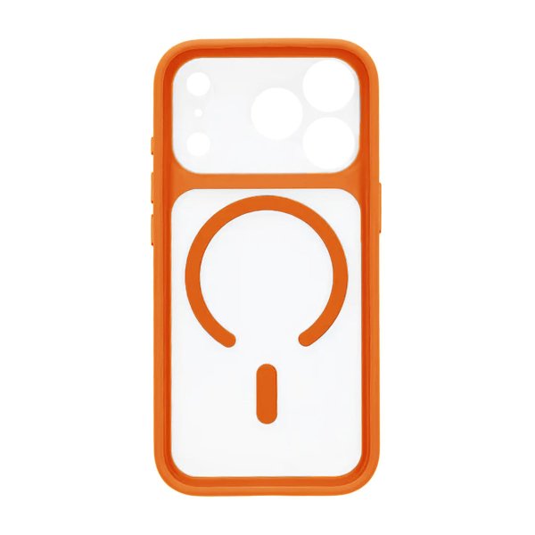 iPhone 17 Pro Max Cover Kamerasarg MagSafe Orange Transparent