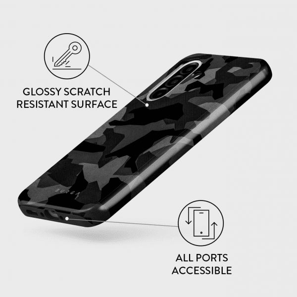 Burga Samsung Galaxy A36 Cover Tough Night Black Camo