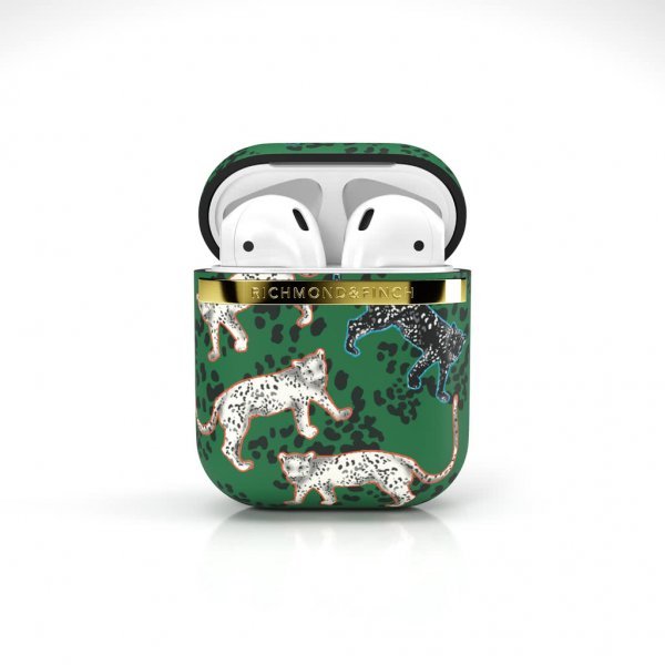 Richmond & Finch AirPods (1/2) Cover Green Leopard