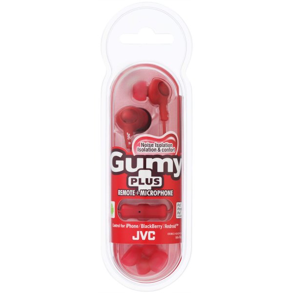 JVC Hovedtelefoner FR6 Gumy Plus Mic Rød