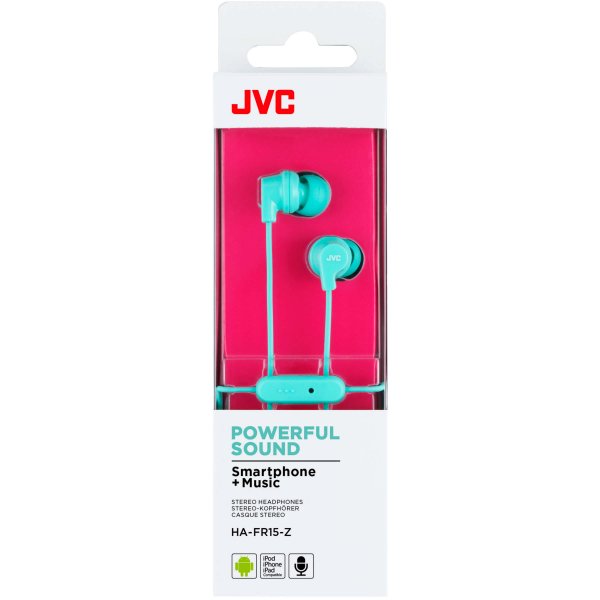 JVC Hovedtelefoner FR15 In-Ear Fjernbetjening Mikrofon Mint Blå