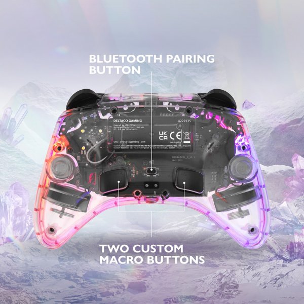Deltaco Gaming Trådløs Controller til Nintendo Switch Transparent RGB
