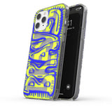 Diesel iPhone 12 Pro Max Cover Snap Case Clear AOP Blue/Neon Lime