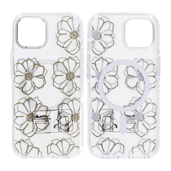 iPhone 15 Cover Mønster MagSafe Blomster