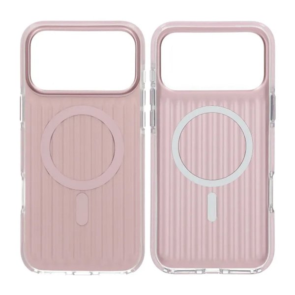 iPhone 17 Pro Max Cover Bølget MagSafe Lys Rosa