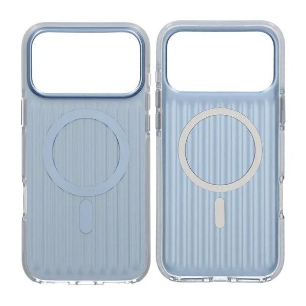 iPhone 17 Pro Max Cover Bølget MagSafe Lyseblå