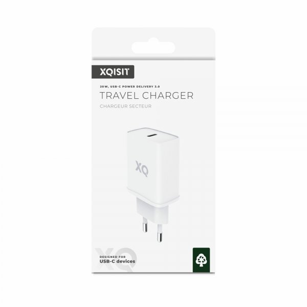Xqisit Rejseoplader USB-C PD 3.0 20W Hvid