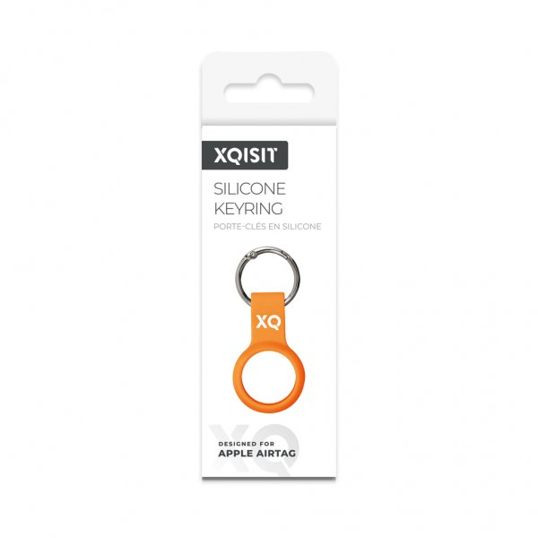 Xqisit AirTag Holder Silikone Etui Orange