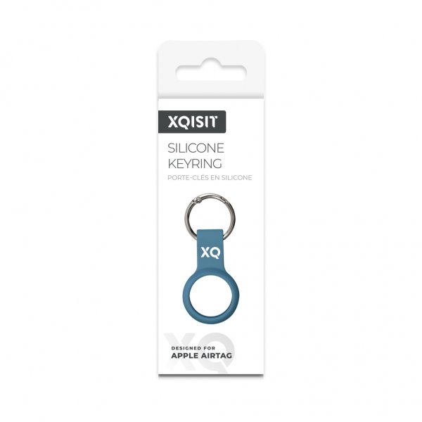 Xqisit AirTag Holder Silikoneetui Blå