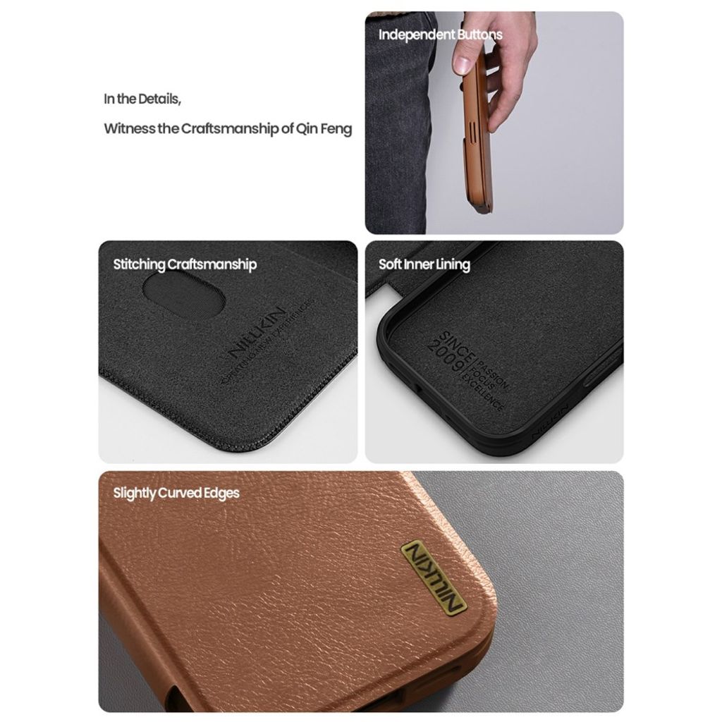 Nillkin iPhone 17 Pro/iPhone 18 Pro Etui Qin Pro Sort