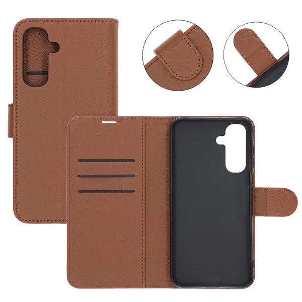 Samsung Galaxy A17 Cover med Kortlomme Standerfunktion Brun