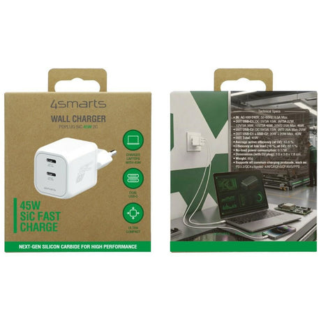 4smarts Væggladdere PDPlug SiC 45W 2xUSB-C
