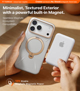 Torras iPhone 17 Pro Cover Ostand Q3 Vegskin Pearl Gray