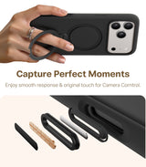 Torras iPhone 17 Pro Max Cover Ostand Q3 Silicone Obsidian Black