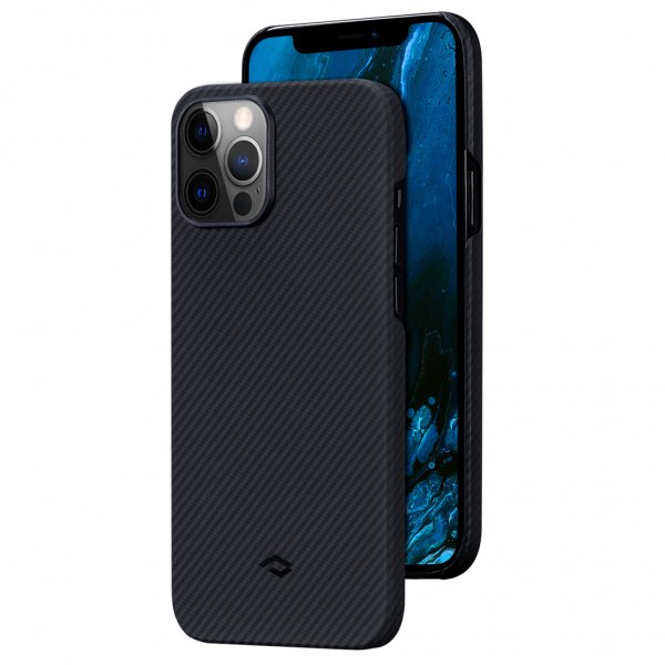 Pitaka iPhone 12 Pro Cover Air Case Sort/Grå Twill