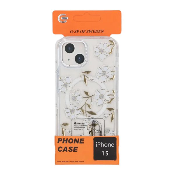 iPhone 15 Cover Mønster MagSafe Blomstergrene