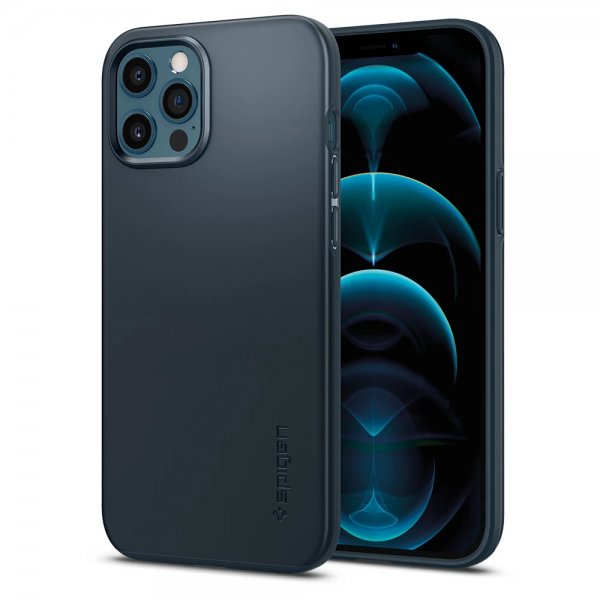 Spigen iPhone 12 Pro Max Cover Thin Fit Metal Slate