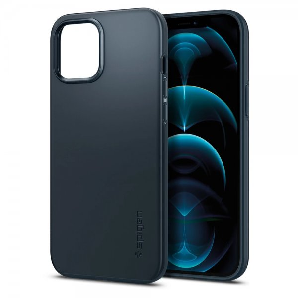 Spigen iPhone 12 Pro Max Cover Thin Fit Metal Slate