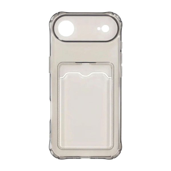 iPhone Air Skal Kortholder Transparent Sort