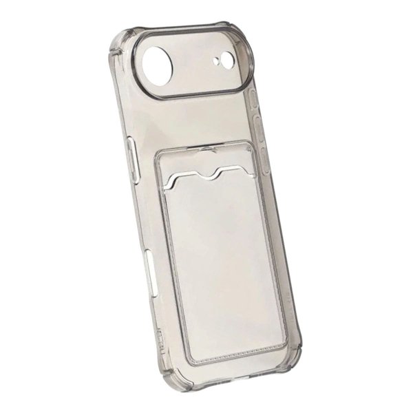 iPhone Air Skal Kortholder Transparent Sort