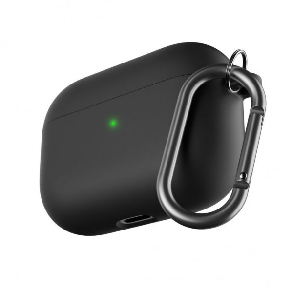 KeyBudz AirPods Pro Cover PodSkinz HyBridShell Series Nøglering Cover Sort