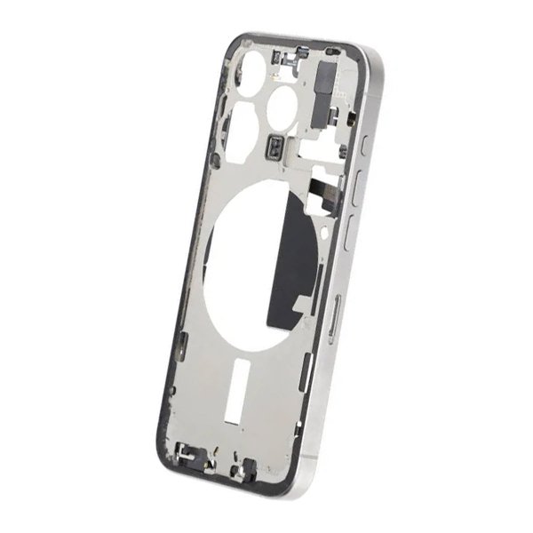 Midterramme med smådele til iPhone 15 Pro - Hvid Titanium OEM