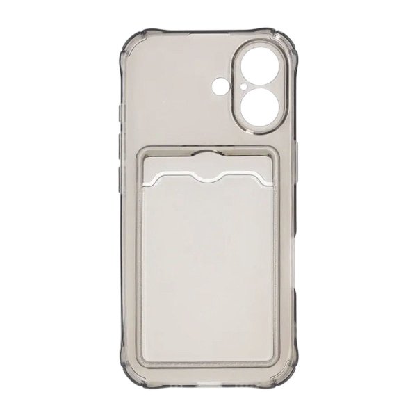 iPhone 17 Cover Kreditkortholder Transparent Sort