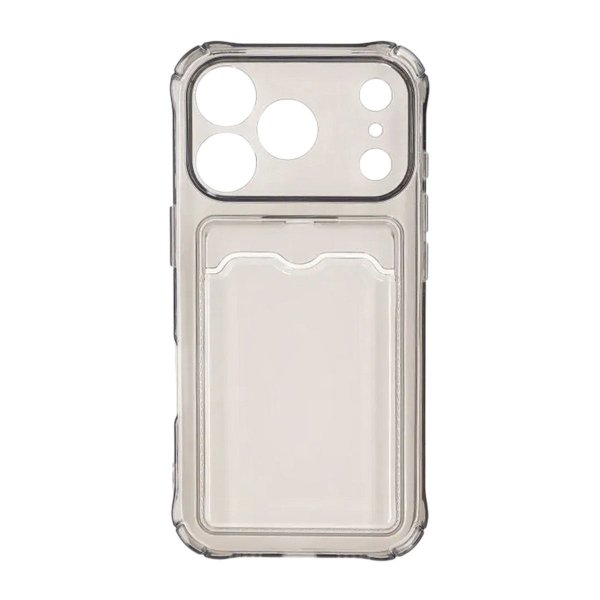 iPhone 17 Pro Cover Kortholder Transparent Sort