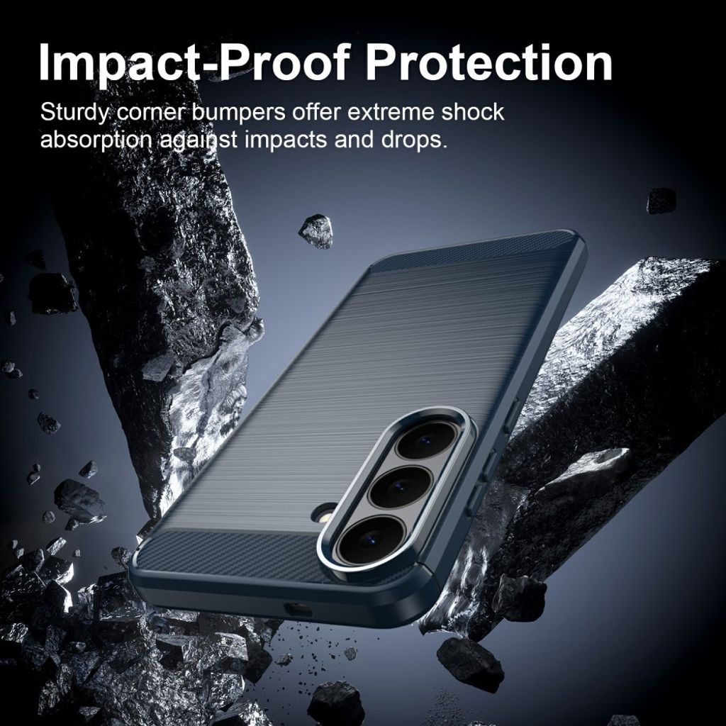 Samsung Galaxy S26 FE Cover Borstad Kolfibertextur Blå