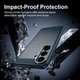 Samsung Galaxy S26 FE Cover Borstad Kolfibertextur Blå