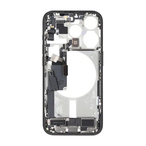 Mellemramme med smådele til iPhone 15 Pro - Sort Titan OEM