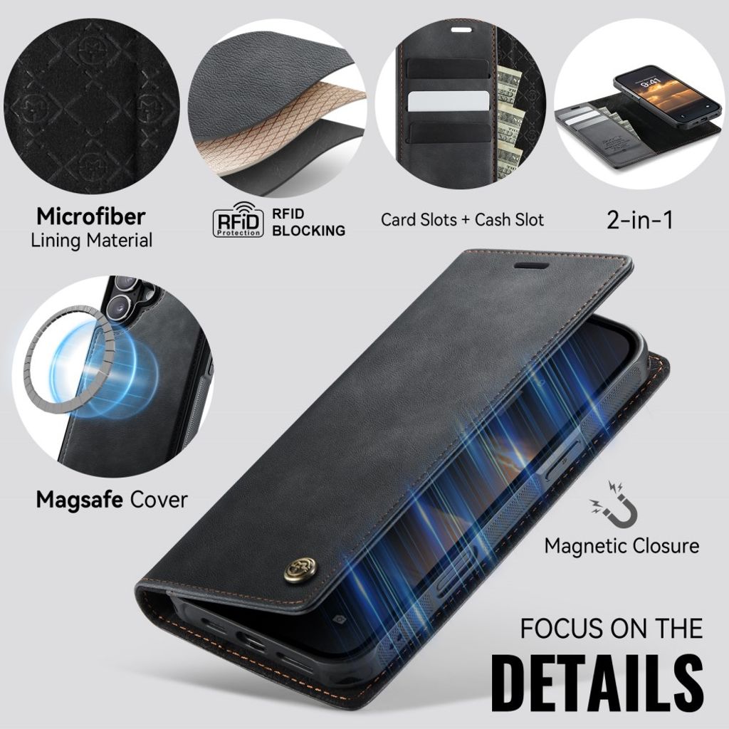CaseMe iPhone 17 Etui C49 Series Sort