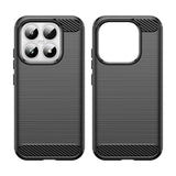 Xiaomi 17 Cover Børstet Kulfiber-tekstur Sort