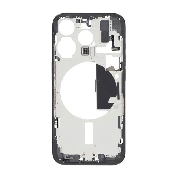 Mellemramme med smådele til iPhone 15 Pro - Sort Titan OEM