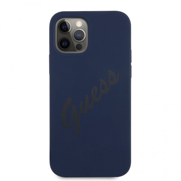 Guess iPhone 12 Pro Max Cover Vintage Silicone Mørkeblå
