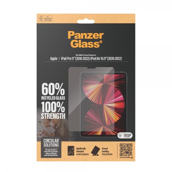 PanzerGlass iPad Air 10.9 (gen 4/5)/iPad Pro 11 (gen 2/3/4) Skærmbeskyttelse Ultra-Wide Fit