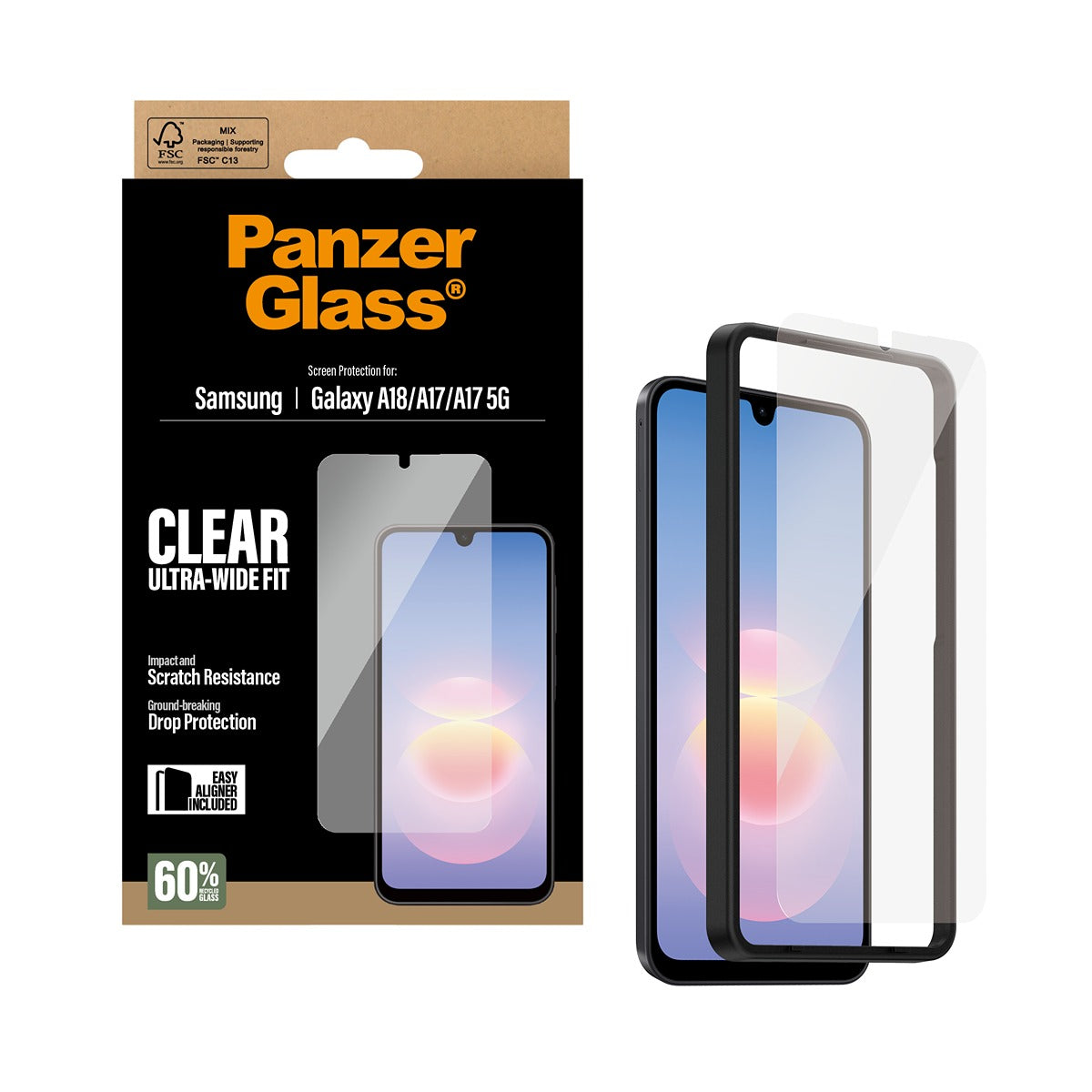 PanzerGlass Samsung Galaxy A18 Skærmbeskytter Ultra-Wide Fit EasyAligner