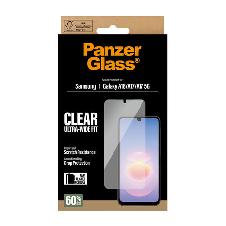 PanzerGlass Samsung Galaxy A18 Skærmbeskytter Ultra-Wide Fit EasyAligner